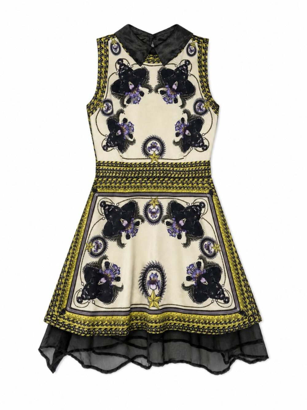 Givenchy Inspired Panther Orchid Scarf Print Dress Size 6 Made in Italy